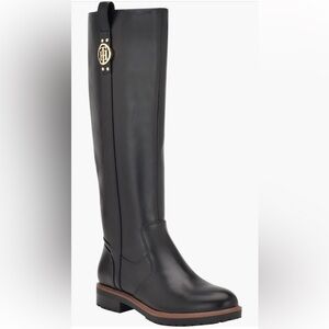 Tommy Hilfiger Febes Riding Boot (Women) Black Knee-High Boots Size 8.5M
